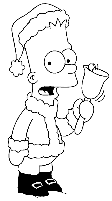 coloriage bart simpson a noel